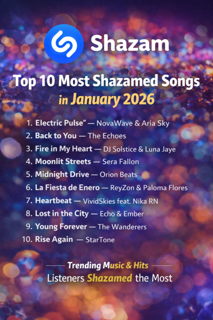 Top 10 Tracks People Were Looking for on Shazam in January 2026